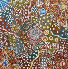 Load image into Gallery viewer, "Bush Medicine Leaves" original Aboriginal painting by Naomi Pula Price, 103cm x 102cm - authentic Indigenous Australian artwork
