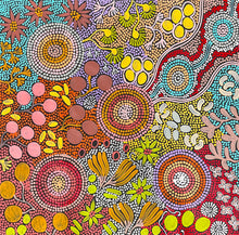 Load image into Gallery viewer, "Budgerigar Dreaming" original Aboriginal painting by Julieanne Turner Nungurrayi, 61cm x 60cm - authentic Indigenous Australian artwork
