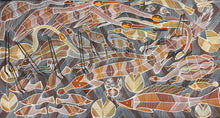 Load image into Gallery viewer, "Billabong Story" original Aboriginal painting by Eddie Blitner, 161cm x 87cm - authentic Indigenous Australian artwork
