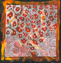 Load image into Gallery viewer, "Fire Dreaming" original Aboriginal painting by Maureen Nampijinpa Hudson, 42cm x 42cm - authentic Indigenous Australian artwork
