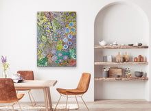 Load image into Gallery viewer, "Awelye" Karen Bird Ngale Aboriginal artwork, 134cm x 95cm - wall display view
