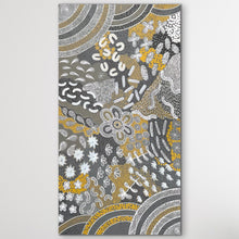 Load image into Gallery viewer, "Women's Ceremony" by Alvira Bird Mpetyane - detail view of Aboriginal painting, 200cm x 107cm
