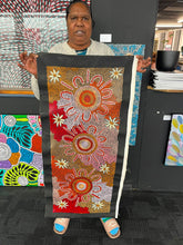Load image into Gallery viewer, "Women Dreaming" by Julieanne Turner Nungurrayi - artist photo, 98cm x 40cm
