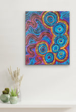 Load image into Gallery viewer, "Seven Sisters" Aboriginal art by Rhoda Tjitayi - close-up detail, 54cm x 44cm
