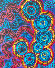 Load image into Gallery viewer, "Seven Sisters" by Rhoda Tjitayi - detail view of Aboriginal painting, 54cm x 44cm
