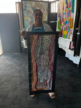 Load image into Gallery viewer, "My Country" by Julieanne Turner Nungurrayi - detail view of Aboriginal painting, 102cm x 38cm
