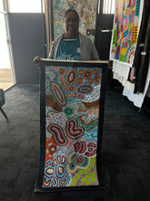 Load image into Gallery viewer, "Budgerigar Story" by Julieanne Turner Nungurrayi - detail view of Aboriginal painting, 128cm x 58cm
