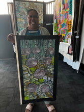 Load image into Gallery viewer, "Wild Acacia Seeds" by Julieanne Turner Nungurrayi - detail view of Aboriginal painting, 86cm x 41cm
