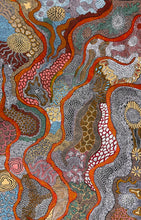 Load image into Gallery viewer, "My Country (The Landscape)" Aboriginal art by Julieanne Turner Nungurrayi - close-up detail, 150cm x 97cm

