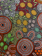 Load image into Gallery viewer, "Women's Hunting Story" by Julieanne Turner Nungurrayi - detail view of Aboriginal painting, 100cm x 98cm
