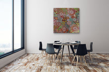 Load image into Gallery viewer, "Women's Hunting Story" Aboriginal painting by Julieanne Turner Nungurrayi displayed in modern room setting
