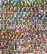 Load image into Gallery viewer, Original Aboriginal artwork Bush Medicine Trees by Bernadine Johnson Kemarre available from Art by Farquhar, featuring colourful traditional patterns and detailed vertical mark making.
