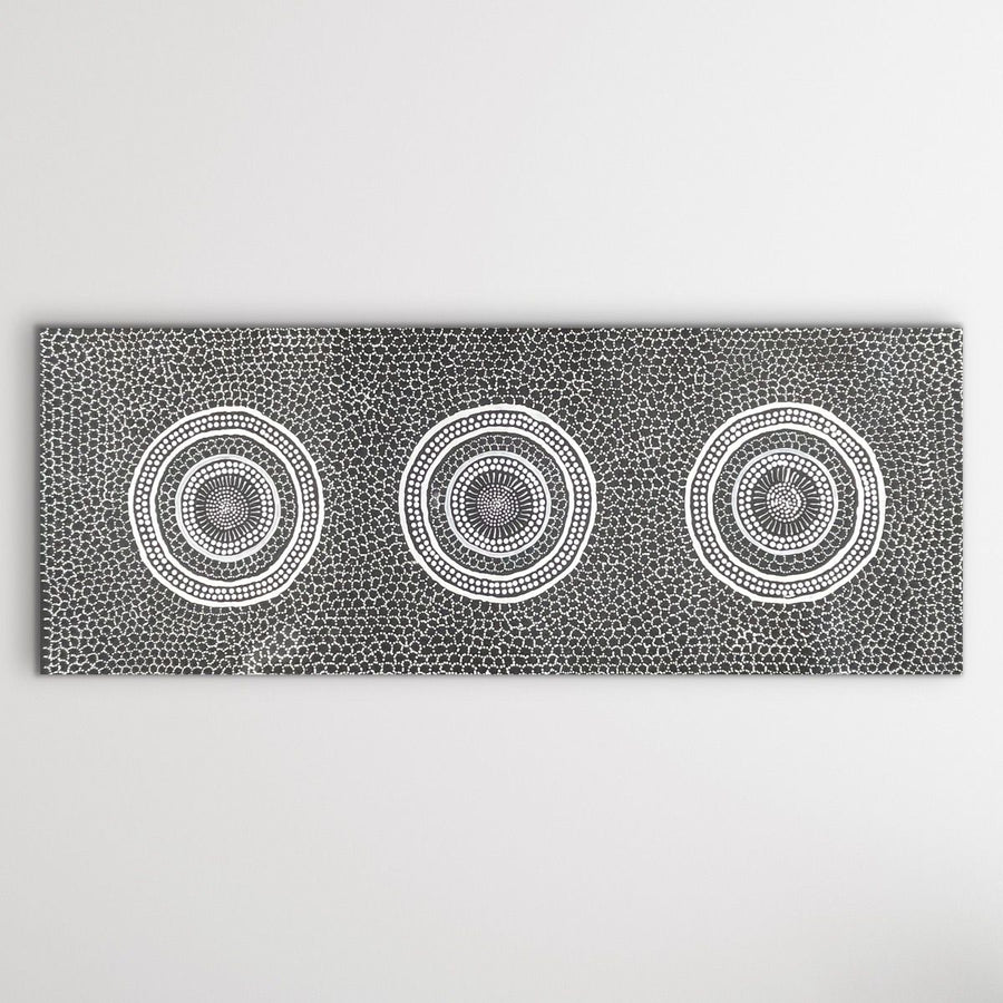 "Bush Onion" original Aboriginal painting by Nancy Martin Napangarti, 119cm x 47cm - authentic Indigenous Australian artwork