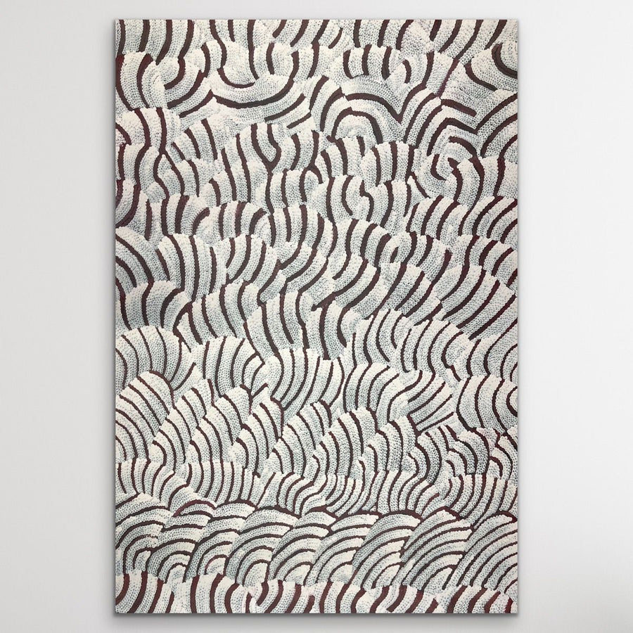 "Sand Dunes (Tali)" original Aboriginal painting by Maureen Nampijinpa Hudson, 145cm x 100cm - authentic Indigenous Australian artwork