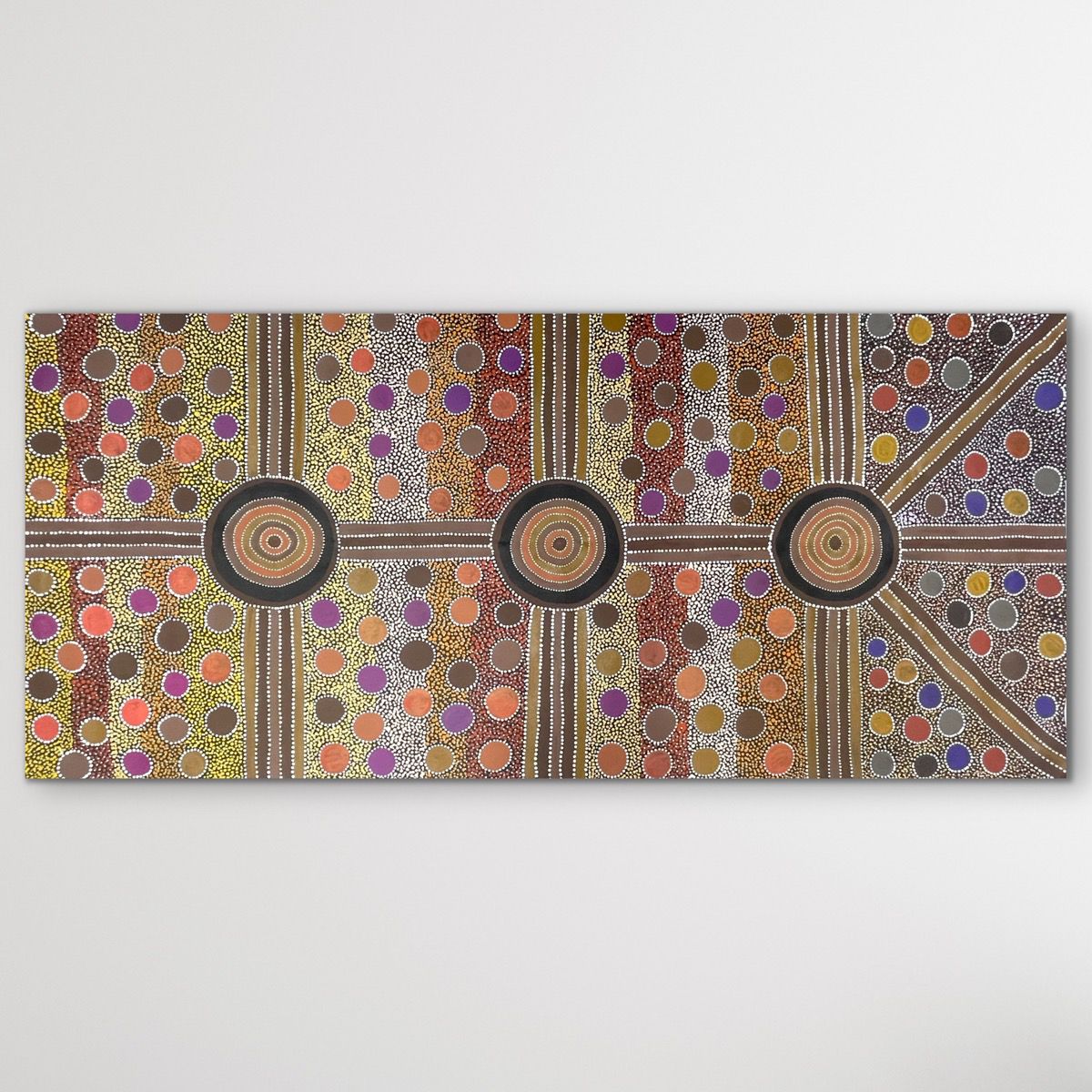 "My Country" original Aboriginal painting by Stephen Martin Pitjara, 200cm x 91cm - authentic Indigenous Australian artwork