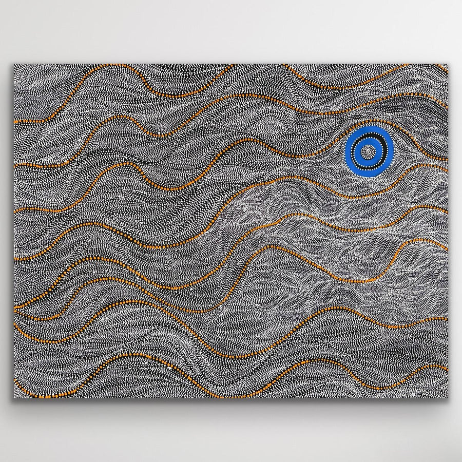 "Seven Sisters Dreaming" original Aboriginal painting by Justinna Napaljarri Sims, 127cm x 99cm - authentic Indigenous Australian artwork