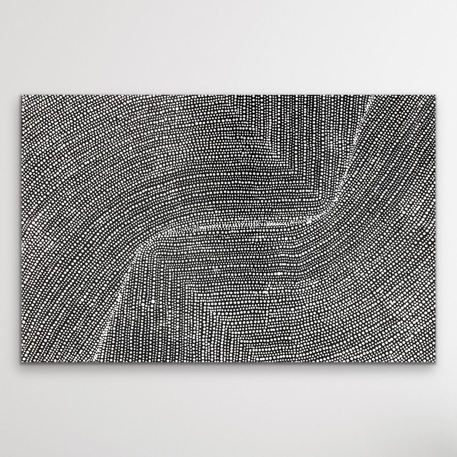 "Bush Onion" original Aboriginal painting by Nancy Martin Napangarti, 119cm x 79cm - authentic Indigenous Australian artwork