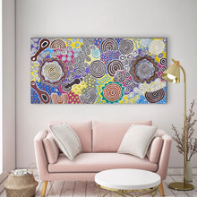 Load image into Gallery viewer, &quot;Ladie Getting Bush Yalka&quot; (Desert Mungua) Molly Nambitjimba Peterson 174cm x 86cm
