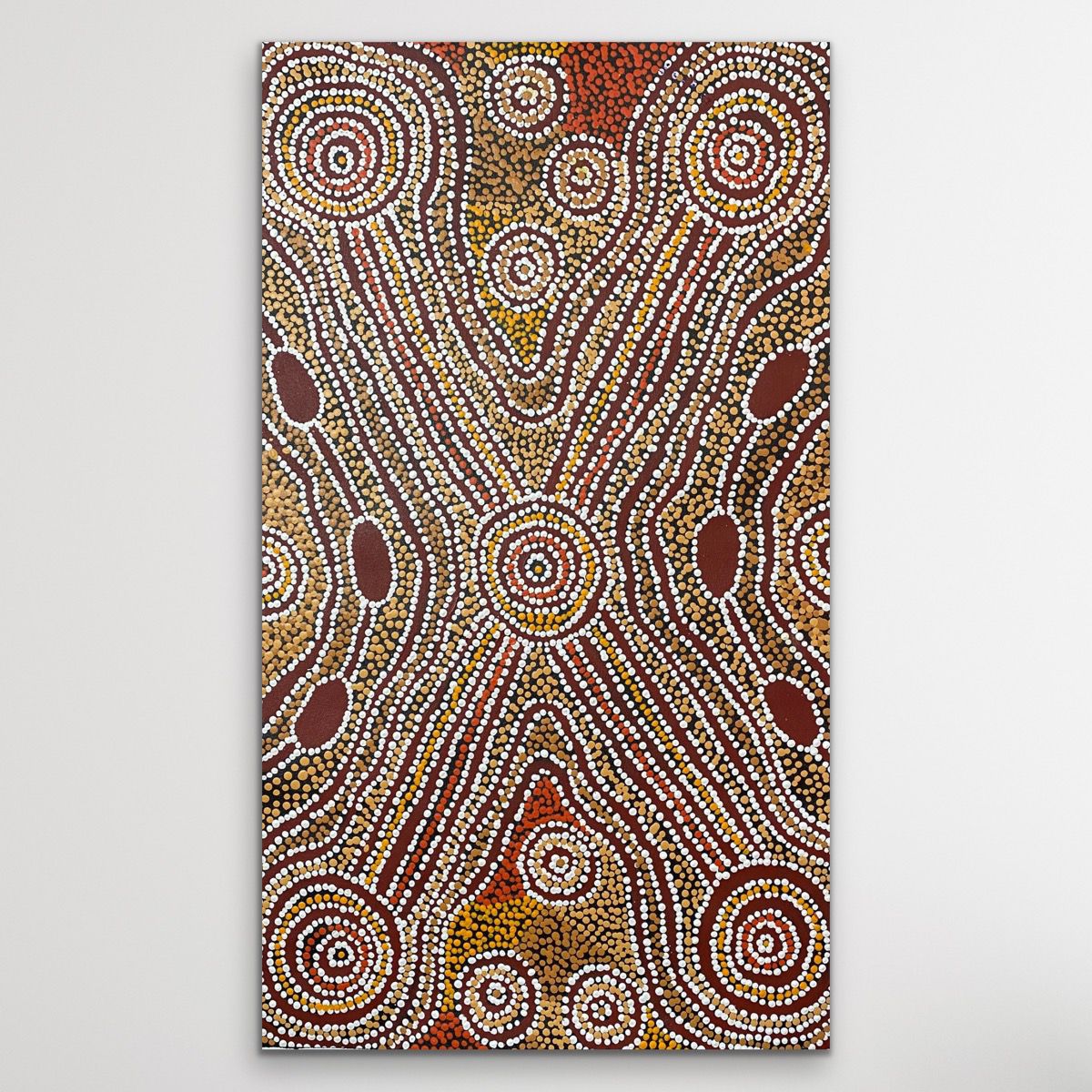 "Ngapari" original Aboriginal painting by Philomena Caroll, 55cm x 92cm - authentic Indigenous Australian artwork