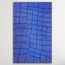 Load image into Gallery viewer, "Tingari" by Thomas Tjapaltjarri - detail view of Aboriginal painting, 147cm x 94cm
