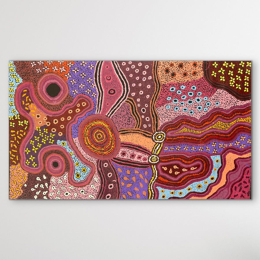 "Malilu" original Aboriginal painting by Kay Baker Tunkin, 104cm x 60cm - authentic Indigenous Australian artwork