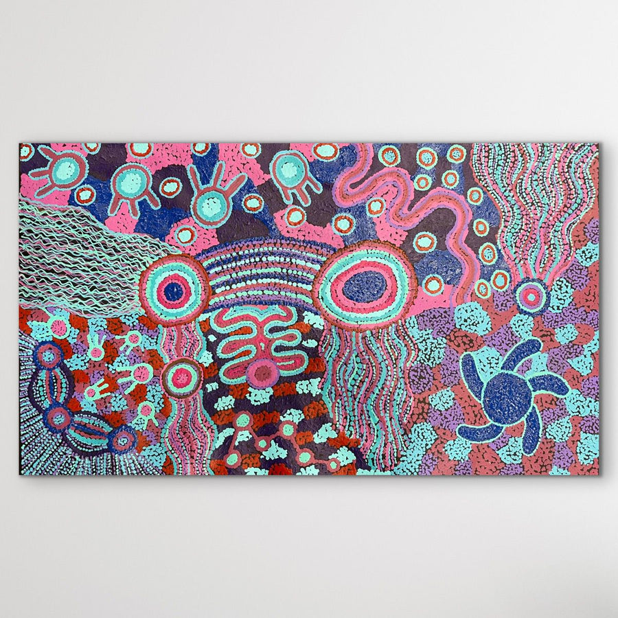 "Mamungari-Nya" original Aboriginal painting by Renae Nakamarra Nelson, 73cm x 43cm - authentic Indigenous Australian artwork