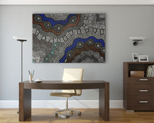 Load image into Gallery viewer, Rayleen Pula Price with original painting "My Country" - Aboriginal artist

