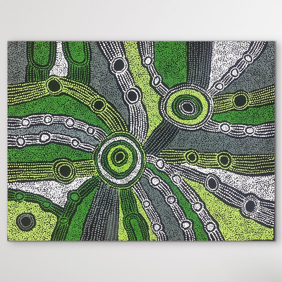"Minma Malilu" original Aboriginal painting by Clarise Tunkin, 93cm x 73cm - authentic Indigenous Australian artwork