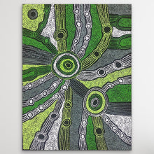 Load image into Gallery viewer, "Minma Malilu" by Clarise Tunkin - detail view of Aboriginal painting, 93cm x 73cm
