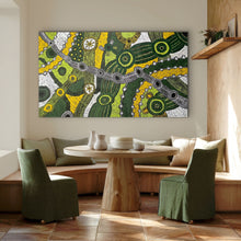 Load image into Gallery viewer, "Minma Malilu" by Clarise Tunkin - view 7, 198cm x 115cm - Aboriginal art
