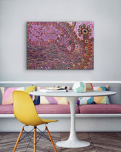 Load image into Gallery viewer, "Rainbow Serpent (Wanampi)" by Debra Umala - view 6, 118cm x 83cm - Aboriginal art
