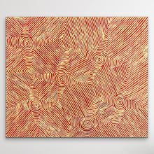 Load image into Gallery viewer, "Tingari" original Aboriginal painting by Jake James Tjapaltjarri, 116cm x 99cm - authentic Indigenous Australian artwork
