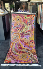 Load image into Gallery viewer, Audrey Brumby with original painting "Tjukula (Waterholes &amp; Places)" - Aboriginal artist
