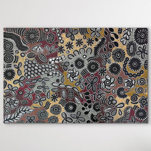 Load image into Gallery viewer, "Bush Flower" original Aboriginal painting by Bernadine Johnson Kemarre, 144cm x 96cm - authentic Indigenous Australian artwork
