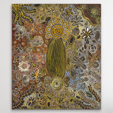 Load image into Gallery viewer, "Desert Flowers" by Bernadine Johnson Kemarre - detail view of Aboriginal painting, 115cm x 97cm
