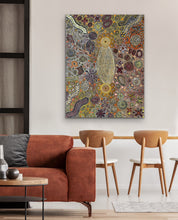 Load image into Gallery viewer, "Bush Flowers" by Bernadine Johnson Kemarre - view 7, 127cm x 95cm - Aboriginal art
