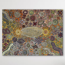 Load image into Gallery viewer, "Bush Flowers" original Aboriginal painting by Bernadine Johnson Kemarre, 127cm x 95cm - authentic Indigenous Australian artwork
