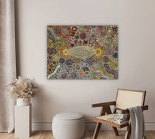 Load image into Gallery viewer, "Bush Flowers" by Bernadine Johnson Kemarre - view 8, 127cm x 95cm - Aboriginal art
