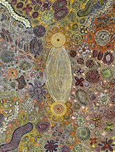 Load image into Gallery viewer, "Bush Flowers" Aboriginal art by Bernadine Johnson Kemarre - close-up detail, 127cm x 95cm
