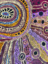 Load image into Gallery viewer, "Tjukula (Waterholes &amp; Places)" by Audrey Brumby - gallery view, authentic Indigenous Australian art, 196cm x 93cm
