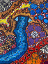 Load image into Gallery viewer, "My Country" original Aboriginal painting by Damien and Yilpi Marks, 201cm x 98cm - authentic Indigenous Australian artwork
