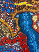 Load image into Gallery viewer, "My Country" original Aboriginal painting by Damien and Yilpi Marks, 201cm x 98cm - authentic Indigenous Australian artwork
