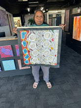 Load image into Gallery viewer, "Budgerigar Dreaming" original Aboriginal painting by Gwenda Nungurrayi Turner, 61cm x 60cm - authentic Indigenous Australian artwork
