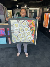 Load image into Gallery viewer, "Budgerigar Dreaming" original Aboriginal painting by Gwenda Nungurrayi Turner, 61cm x 60cm - authentic Indigenous Australian artwork
