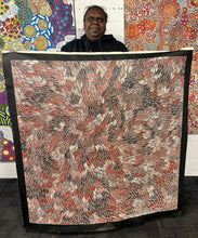 Load image into Gallery viewer, "Water Dreaming" original Aboriginal painting by Chantelle Nampijinpa Robertson, 120cm x 116cm - authentic Indigenous Australian artwork

