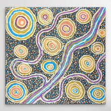 Load image into Gallery viewer, "Waterholes" original Aboriginal painting by Pollyanne Smith Tjungkaya, 61cm x 60cm - authentic Indigenous Australian artwork

