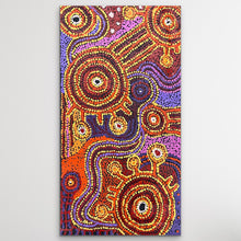 Load image into Gallery viewer, "Nguru Minyma Kutjara" original Aboriginal painting by Daisybell Kulyuru, 68cm x 35cm - authentic Indigenous Australian artwork
