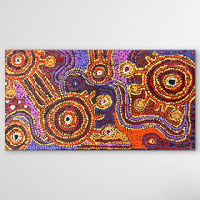 Load image into Gallery viewer, "Nguru Minyma Kutjara" original Aboriginal painting by Daisybell Kulyuru, 68cm x 35cm - authentic Indigenous Australian artwork

