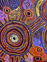 Load image into Gallery viewer, "Nguru Minyma Kutjara" original Aboriginal painting by Daisybell Kulyuru, 97cm x 83cm - authentic Indigenous Australian artwork

