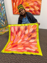 Load image into Gallery viewer, "Bush Medicine Leaves" original Aboriginal painting by Roseanne Morton Petyarre, 62cm x 60cm - authentic Indigenous Australian artwork
